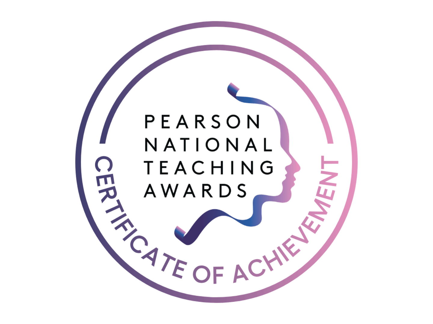 Pearson National Teaching Awards certificate of achievement